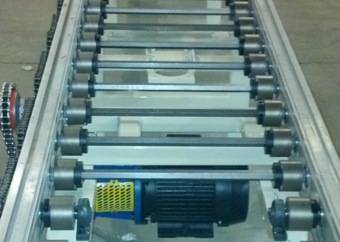 Conveyor built with Welker 3-piece rollers
